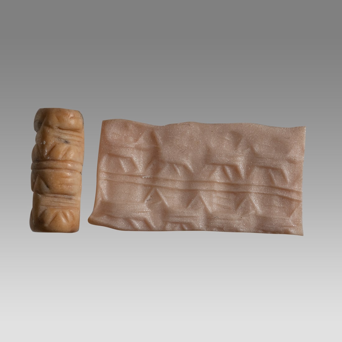 Ancient Marble Cylinder Seal Susa ca.3000-2750 BCE. (1 of 3)