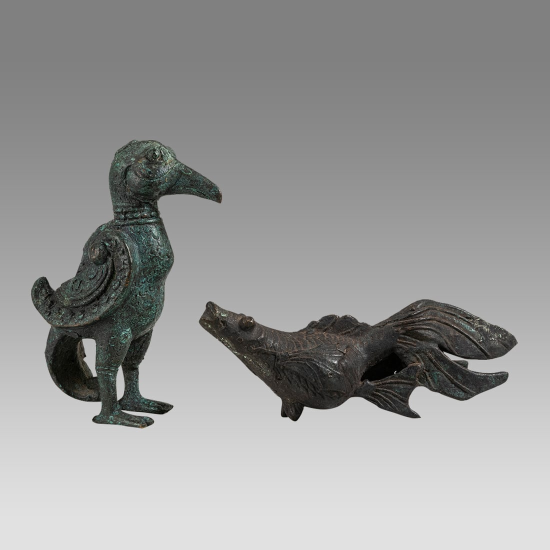 Lot of 2 Indonesian Bronze Animals. (1 of 3)