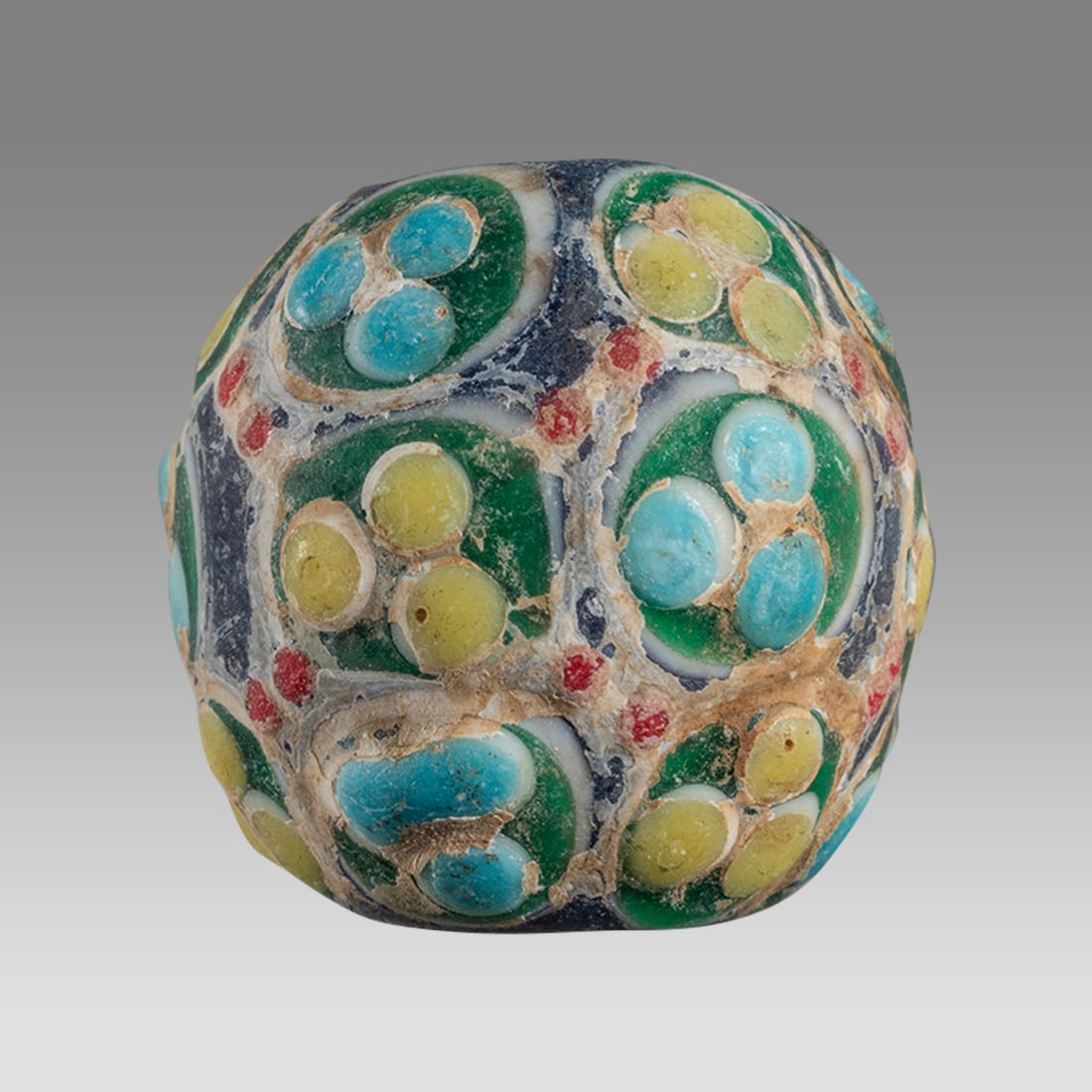 Ancient Byzantine, Medieval Large Mosaic Glass Bead c.8th-14th century AD. (1 of 2)