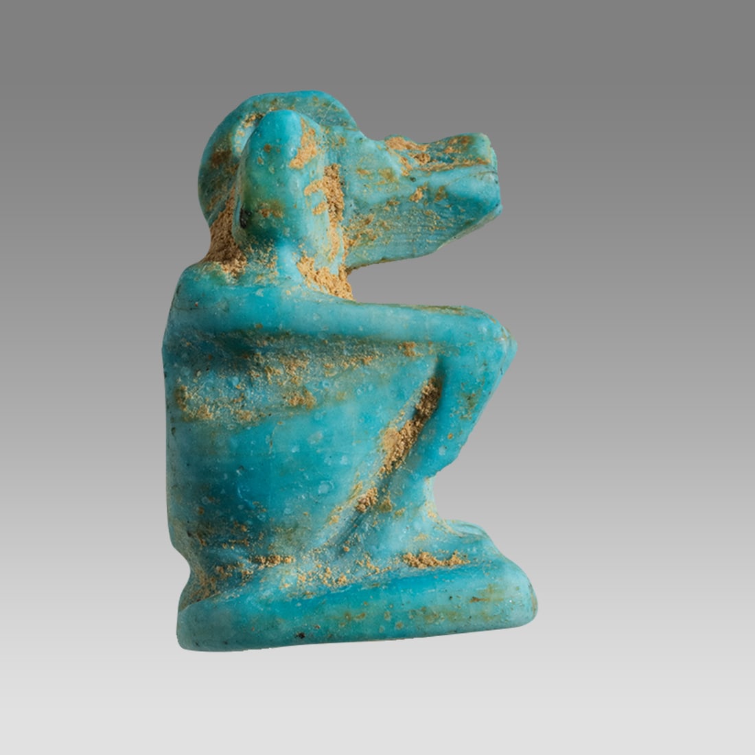Ancient Egyptian Faience Baboon Amulet c.663-525 BC. (1 of 2)