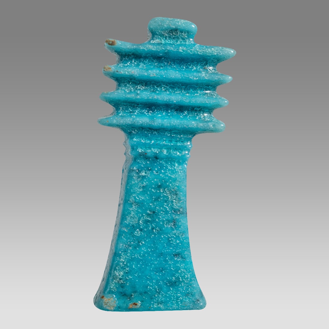 Ancient Egyptian Blue Faience Djed Pillar Amulet c.663-525 BC. (1 of 2)