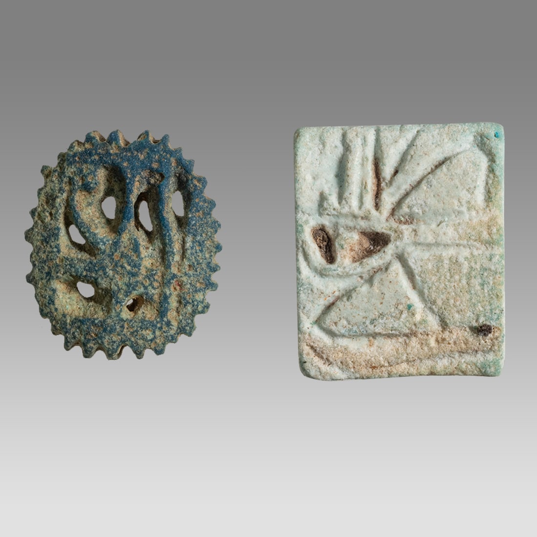 Lot of 2 Ancient Egyptian Eye Of Horus Amulets c.663-300 BC. (1 of 2)