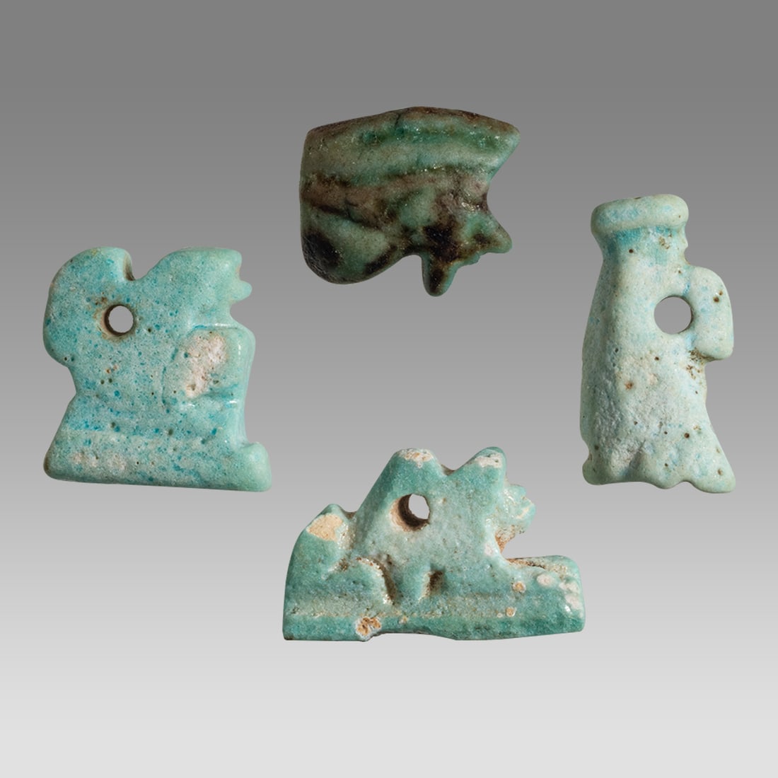 Lot of 4 Ancient Egyptian Faience Amulets c.663-300 BC. (1 of 2)