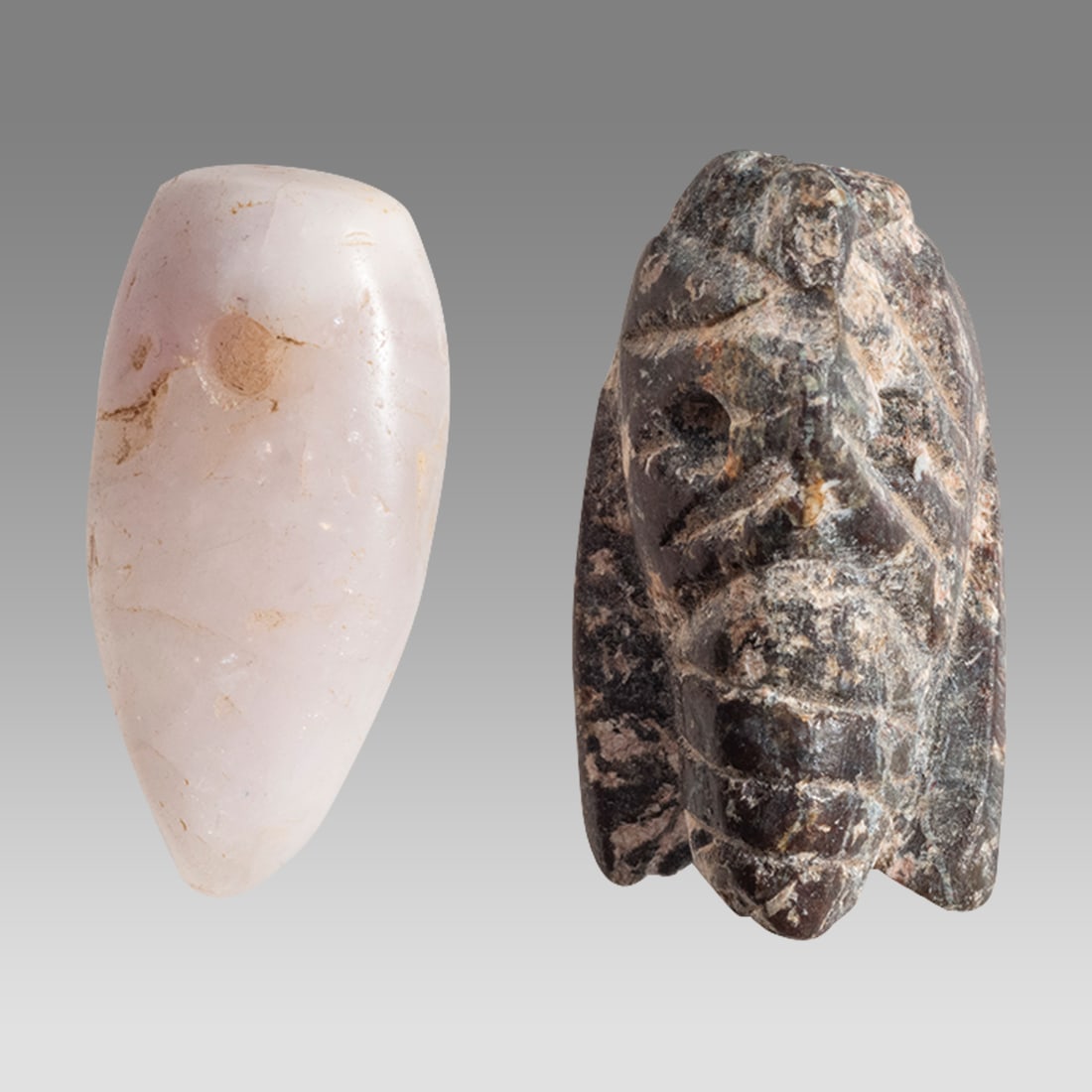 Ancient Mesopotamian Stone Small Head, Agate Bead c.6th century BC. (2). (1 of 2)