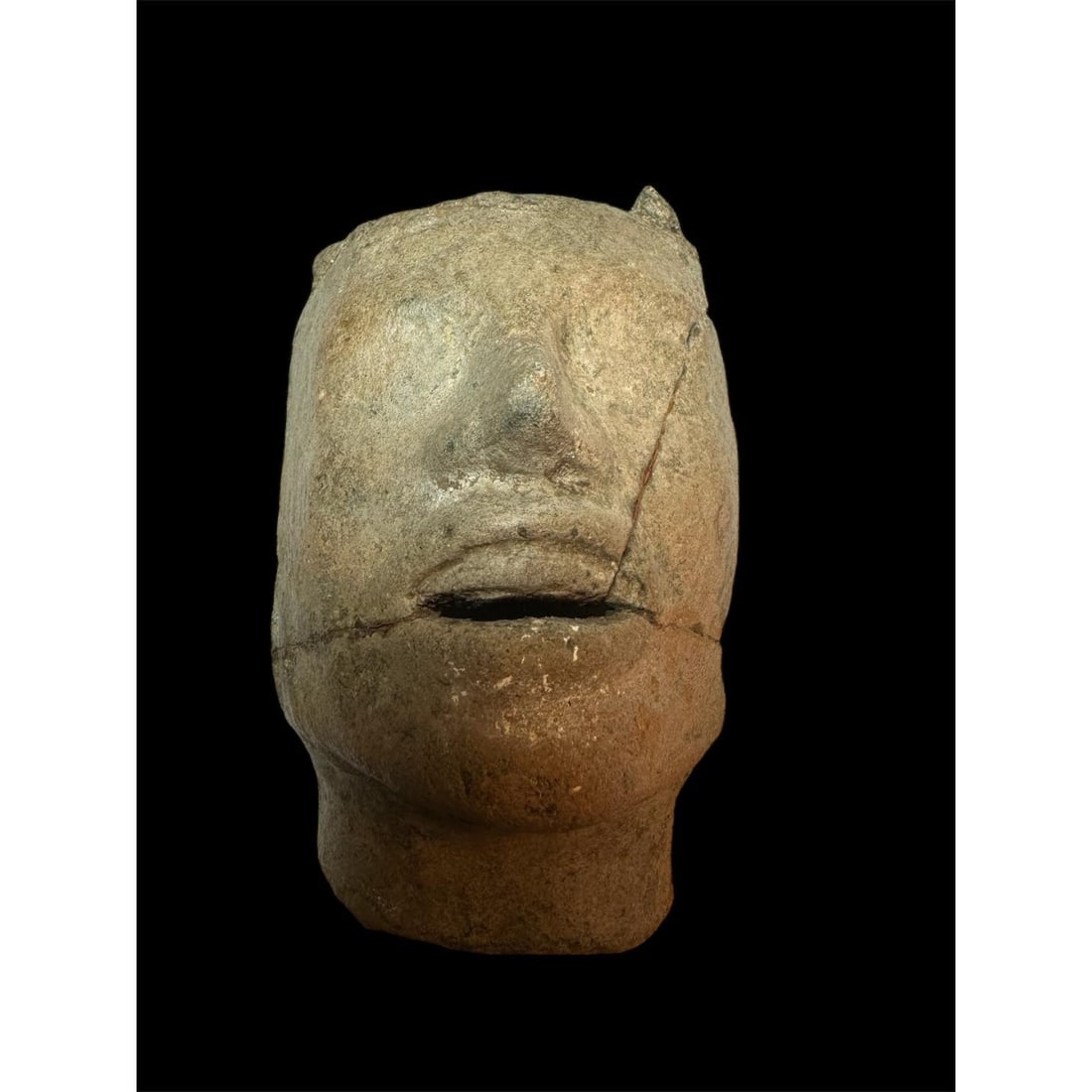 Ancient Pre Columbian Mayan Terracotta Face c.500 -1000 AD. (1 of 3)