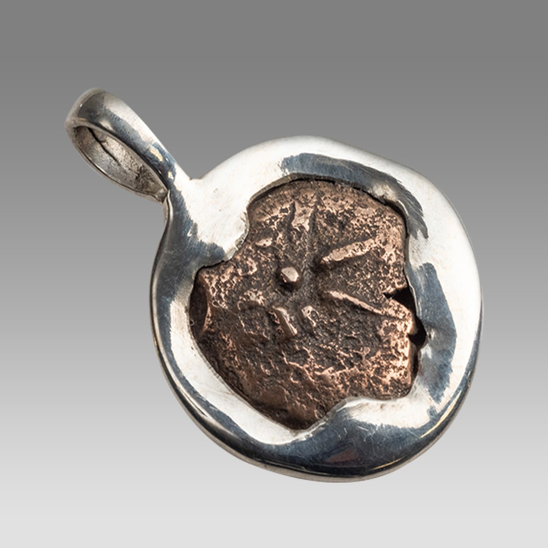 Silver Pendant With Ancient Widows Mite Biblical Coin c.103-76 BCE. (1 of 2)