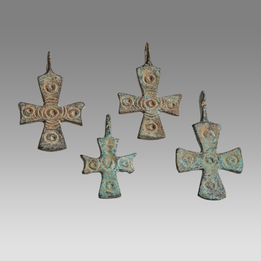 Lot of 4 Byzantine Style Bronze Crosses. (1 of 1)