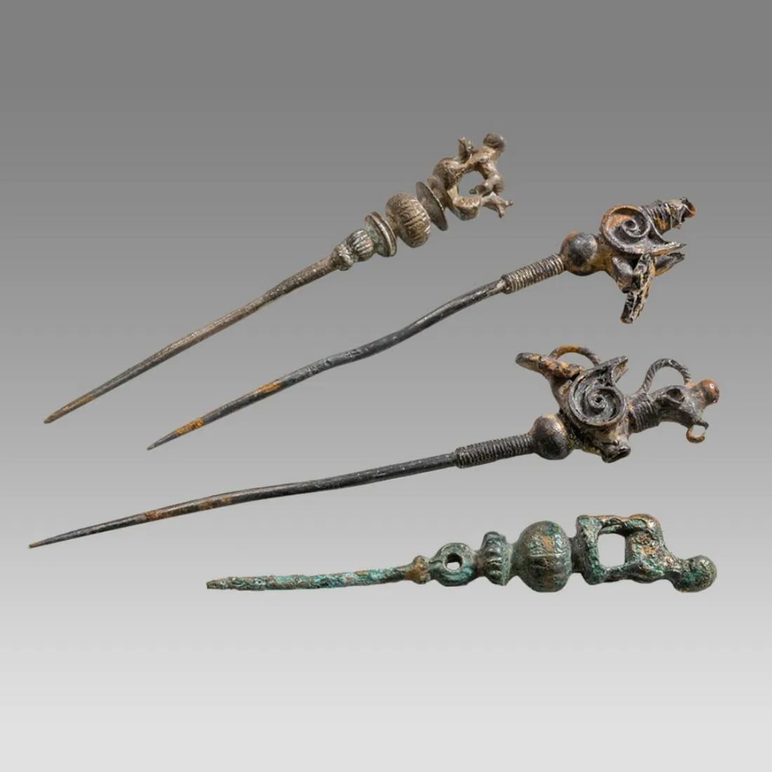 Ancient Urartu Silver Hair pins with Birds c.900 BC. (1 of 2)
