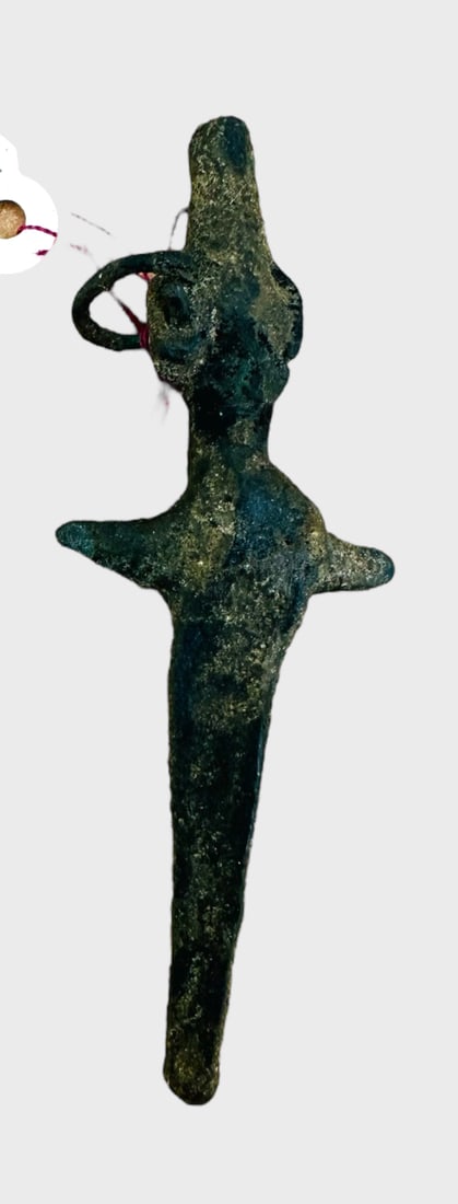 Ancient Holy Land Hittite Bronze Idol with ring Ca. 600 BC. (1 of 3)