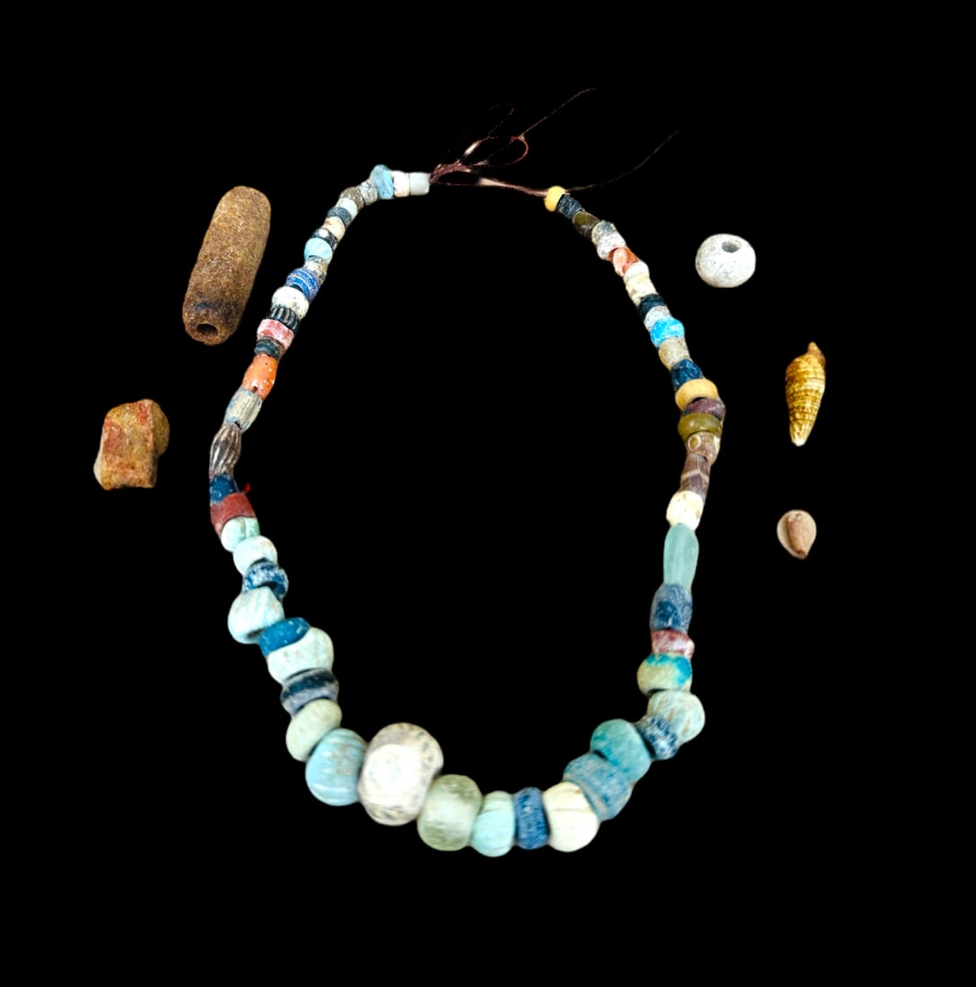 Lot of Ancient beads from various cultures and times – 67 beads total. (1 of 2)