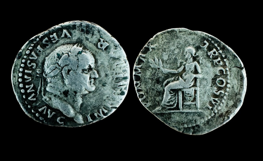 Ancient Roman Silver Denarius of Vespasian – AD 69-79. (1 of 3)