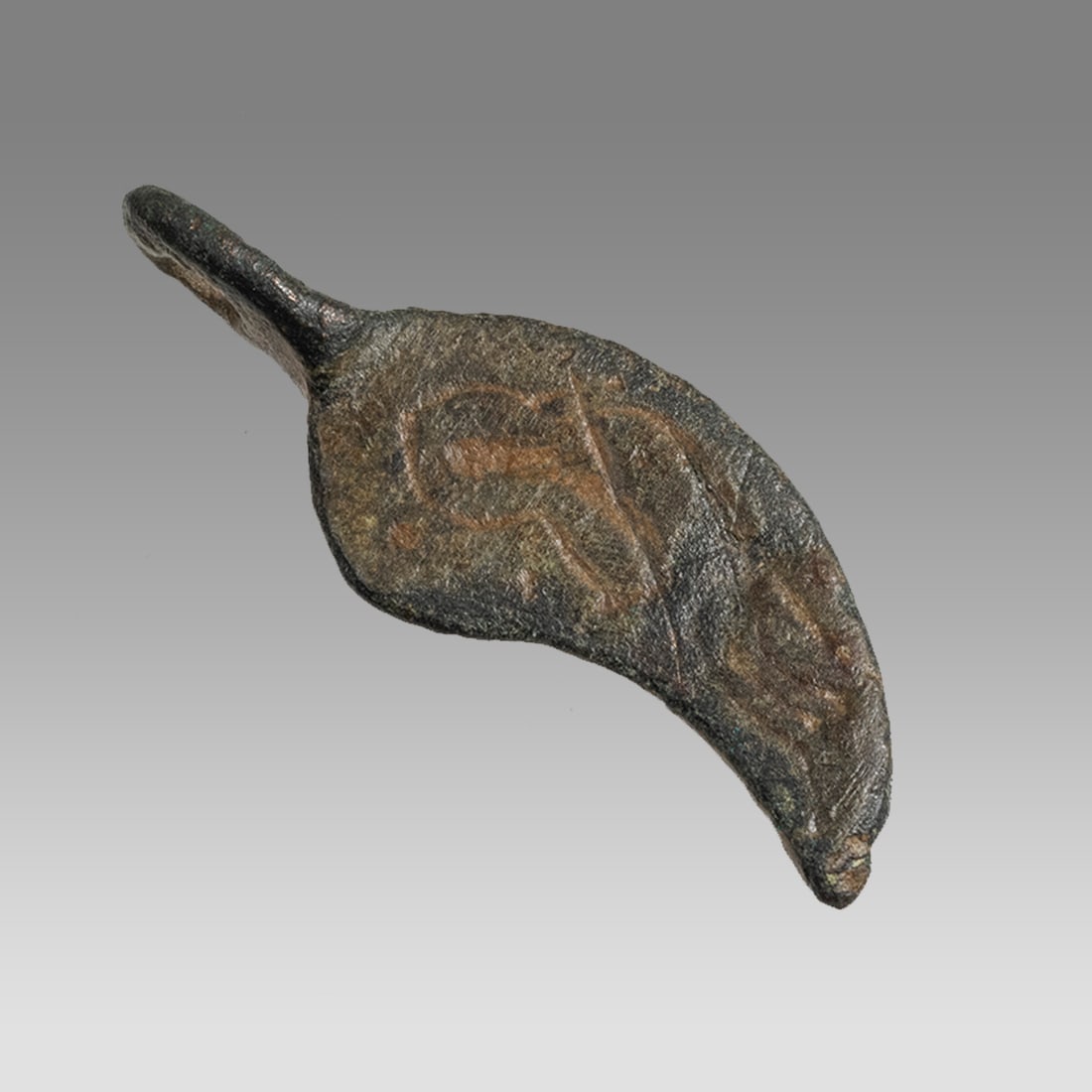 Ancient Byzantine/Islamic Bronze Crescent Shaped Amulet c.9th century AD (1 of 2)