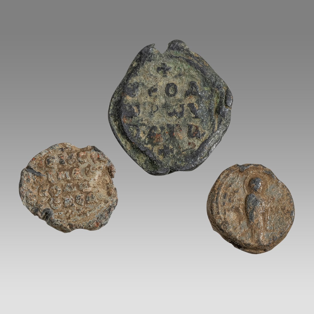 Lot of 3 Ancient Byzantine Lead Seals c.6th century AD. (1 of 2)