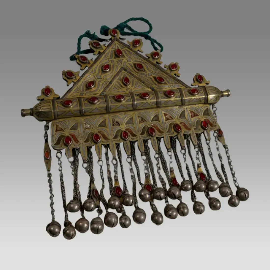 Turkoman Large Pendant with carnelian eye cabochons, (1 of 2)