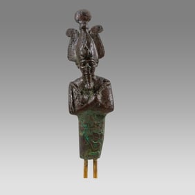 Ancient Egyptian Bronze Osiris Figure c.664-30 BCE.