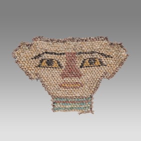 Ancient EGYPTIAN MUMMY BEAD FACE MASK Late Period, 26th-30th Dynasty, 664-343 B.C.