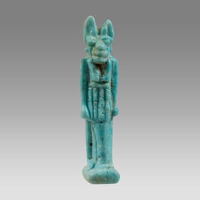 Ancient Egyptian Faience Amulet of Anubis c.663-525 BC.