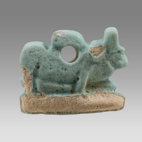 Ancient Egyptian Faience Apis Bull Amulet c.663-525 BC.