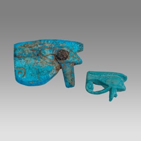 Lot of 2 Ancient Egyptian Eye Of Horus Amulets c.663-300 BC.