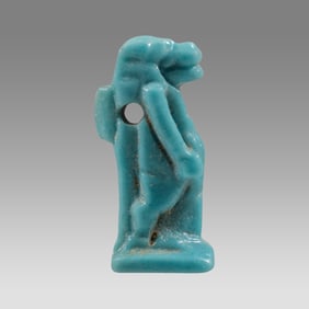 Ancient Egyptian Faience Hippo Tawaret Amulet c.663-525 BC.