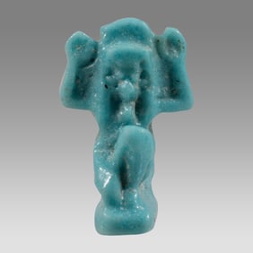 Ancient Egyptian Faience Shu god Amulet c.663-525 BC.
