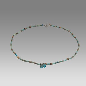 Ancient Egyptian Faience, Necklace c.300-50 BC.