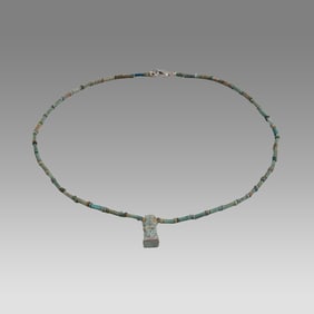 Ancient Egyptian Faience, Necklace c.300-50 BC.