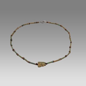 Ancient Egyptian Faience, Necklace c.300-50 BC.