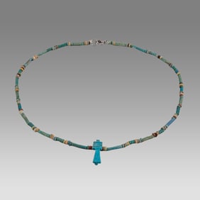 Ancient Egyptian Faience, Necklace c.300-50 BC.