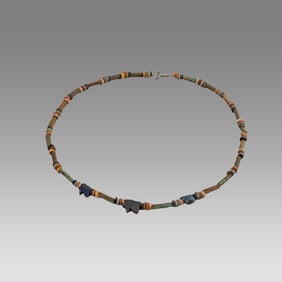 Ancient Egyptian Faience, Necklace c.300-50 BC.