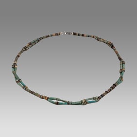 Ancient Egyptian Faience, Necklace c.300-50 BC.