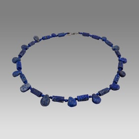 A Lapis Lazuli Bead Necklace Probably Roman.