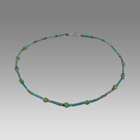 Ancient Egyptian Faience, Necklace c.300-50 BC.