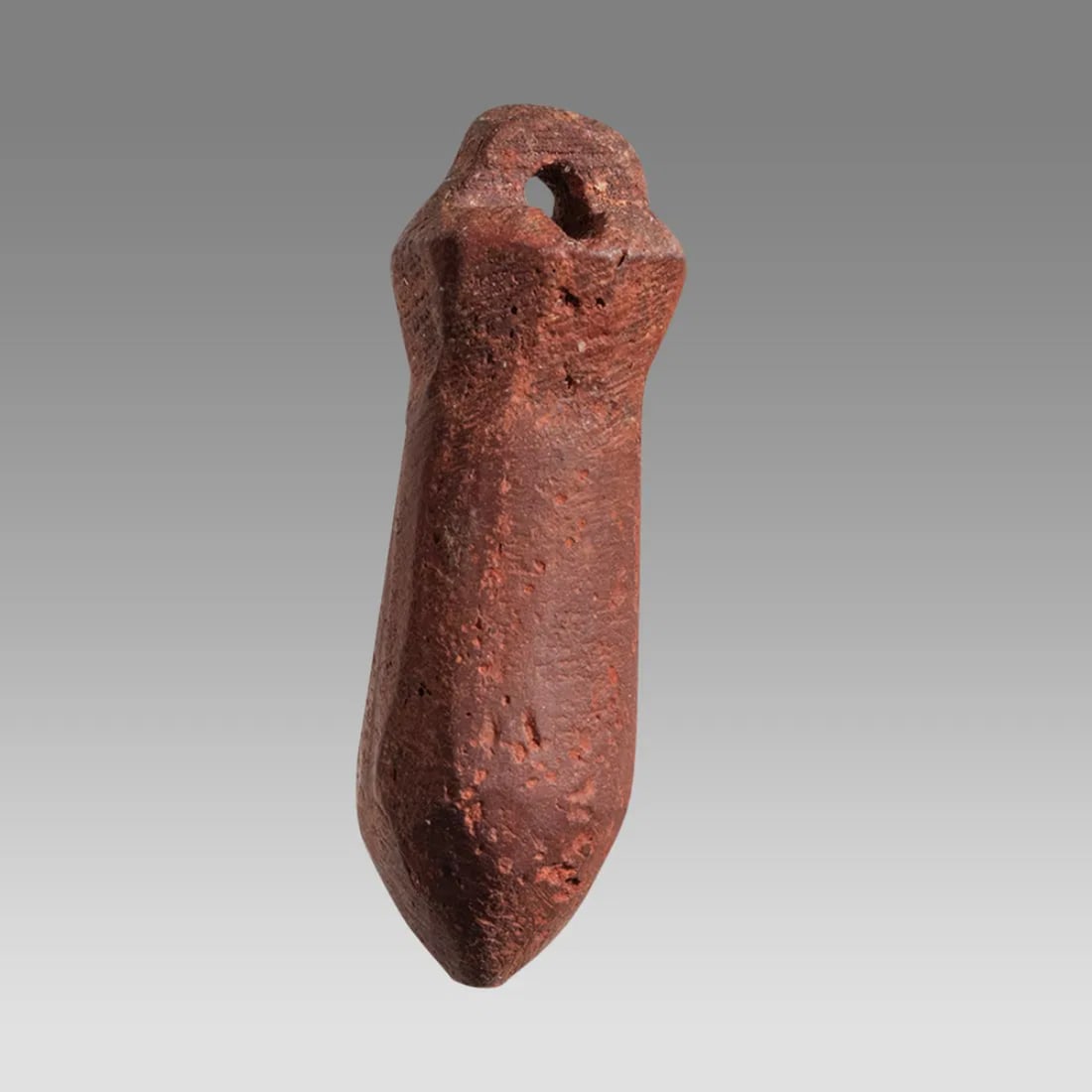 Ancient Egypt, Late Period Wadj Papayrus Red Stone Amulet c.634--330 BC. (1 of 1)