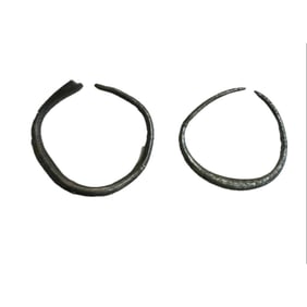 Ancient Greco-Roman Pair of Silver Hoop Earrings c.4th-1st century BC.