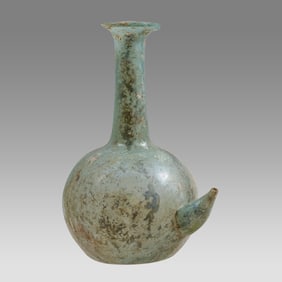 Ancient Roman Blue-Green Glass Baby Feeder c.3rd Cent CE.