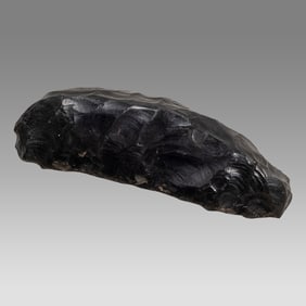 Hafted Hand Axe - Aztec Pre-Columbian, black obsidian,