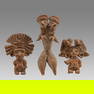 Tlatilco Double Headed Figure & 2 Teotihuacan Style Appliques.