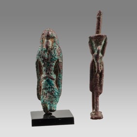 Ancient Egyptian Bronze Nefer-tum and Toth c.525 BC.