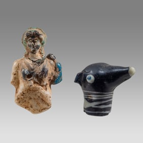 Glass Bust and Glass Animal Head (2) .