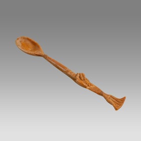 Egyptian Fragmented Bone Spoon. Late period.