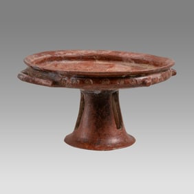 Ancient Etruscan Impastoware Pedestalled Dish Ca. 7th - 5th cent. B.C.