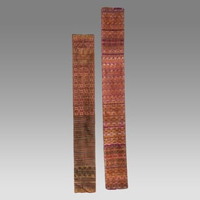 Two Middle Eastern, Moroccan Textile Panels c. late 19th century.