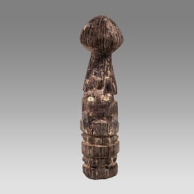 Chancay Wooden Finial with Jaguar  Ca. 800-1200 A.D.