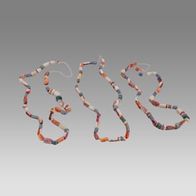 Lot of Three Shell and Stone Beaded Necklaces. Chimu, Peru ca. 800-1200 A.D.