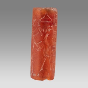 Old Babylonian (Style?) Carnelian Cylinder Seal.