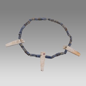 Tairona Sodalite and Shell Amulet Necklace Tairona, Colombia, Ca. 800-1200 A.D.
