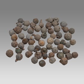 Large lot of 62 Roman Lead Sling shots c.1st-4th century AD.