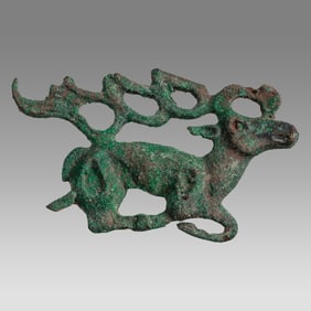 Ancient Scythian Bronze Stag Applique c.2nd century BC.