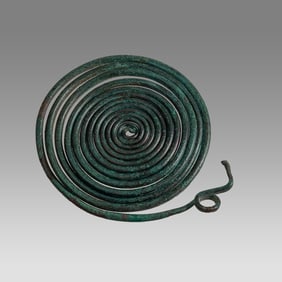 Ancient GEOMETRIC BRONZE SPIRAL FIBULA Fragment c.7th-6th century BC.